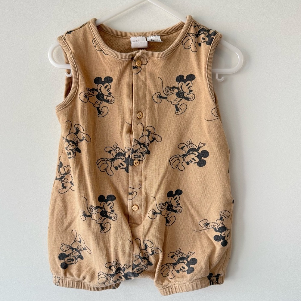 H&M x Disney Tan Mickey Mouse Romper
